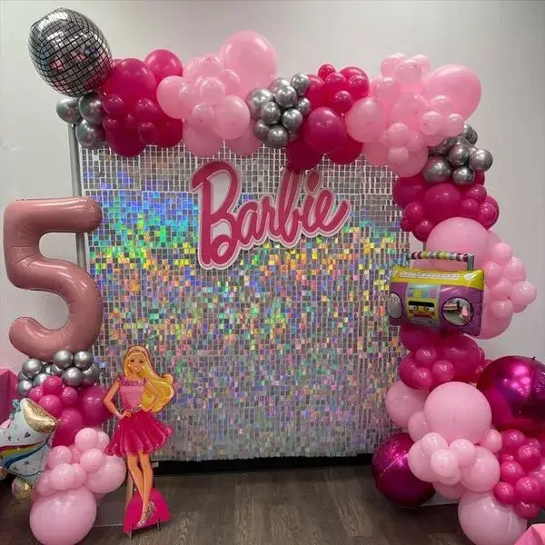 decoracion de barbie con globos