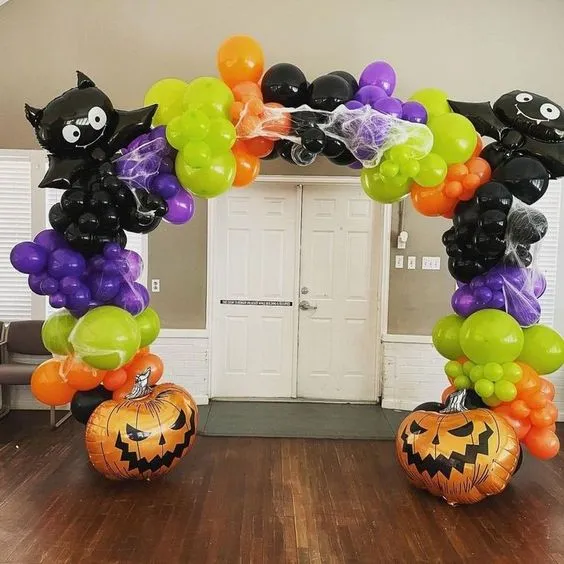 fiesta de halloween decoracion con globos