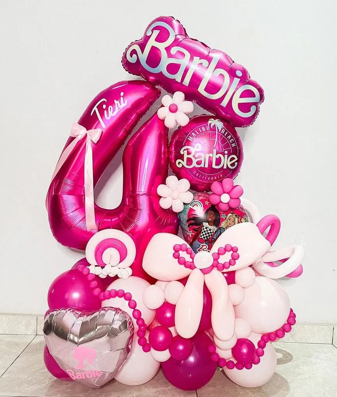 arreglo de globos barbie